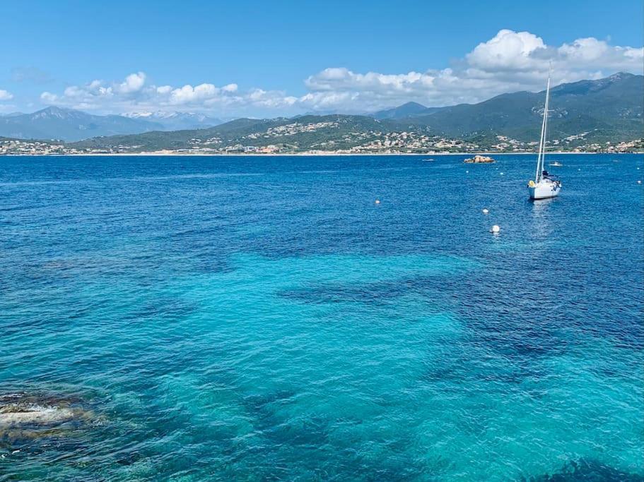 F2 avec jacuzzi, pétanque, à 3 min mer, dans grande propriété Porticcio  Exterior foto